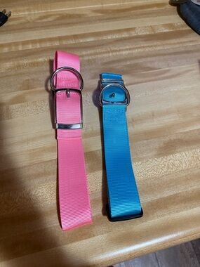 Pink and Blue Adjustable dog collars